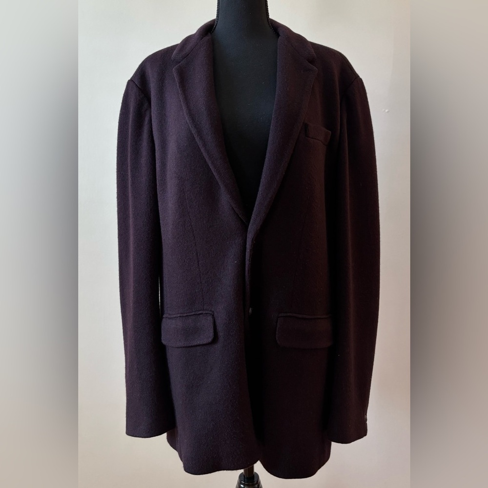 John Varvatos Dark Plum Knit Sport Coat Blazer Men's size 42 or Large - Picture 2 of 8